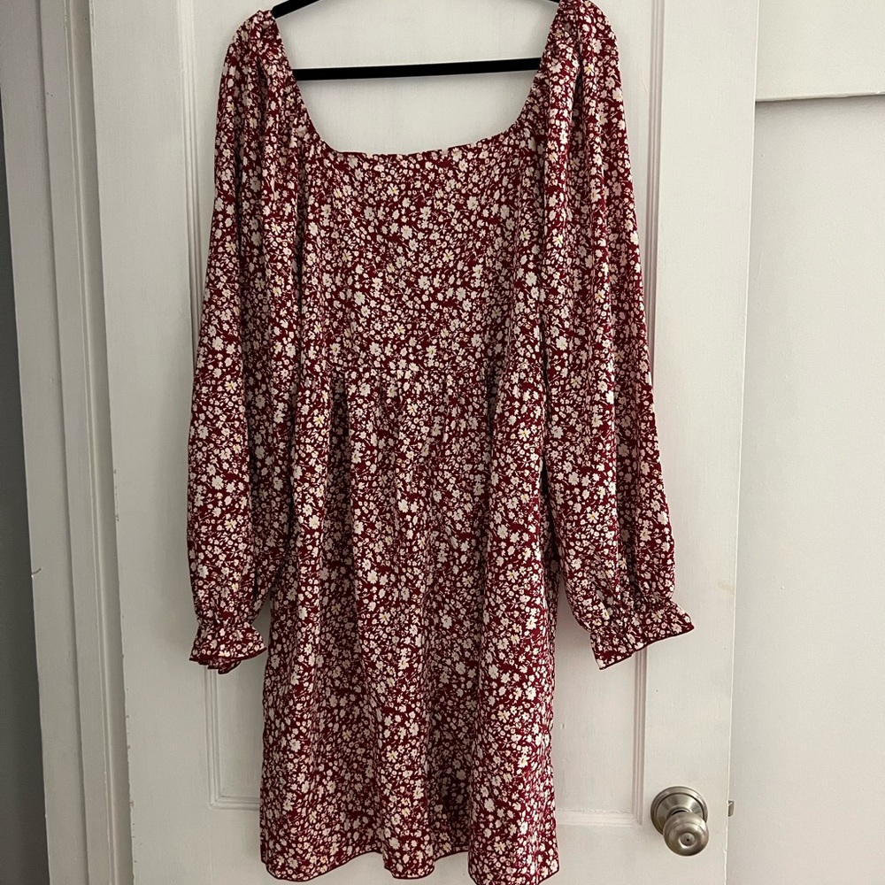 Burgundy floral dress